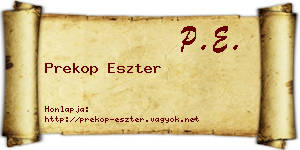 Prekop Eszter névjegykártya